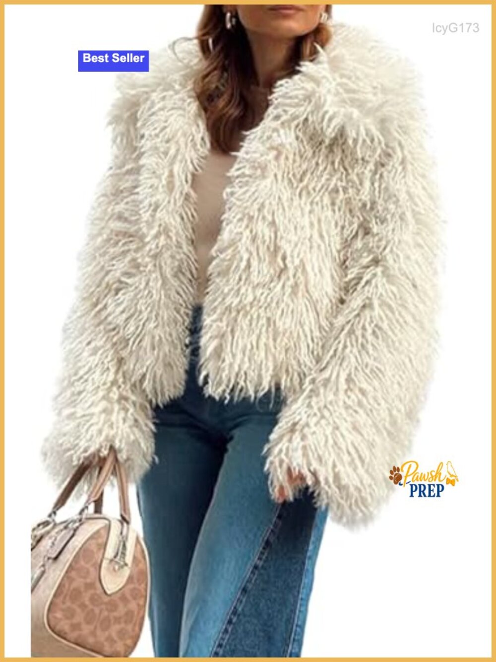 Women's Faux Fur Coat Cropped Shaggy Winter Jacket
